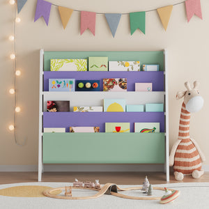 Libreria Frontale Hornnes per Cameretta 60x62x28 cm Design Aqua Dream [en.casa]