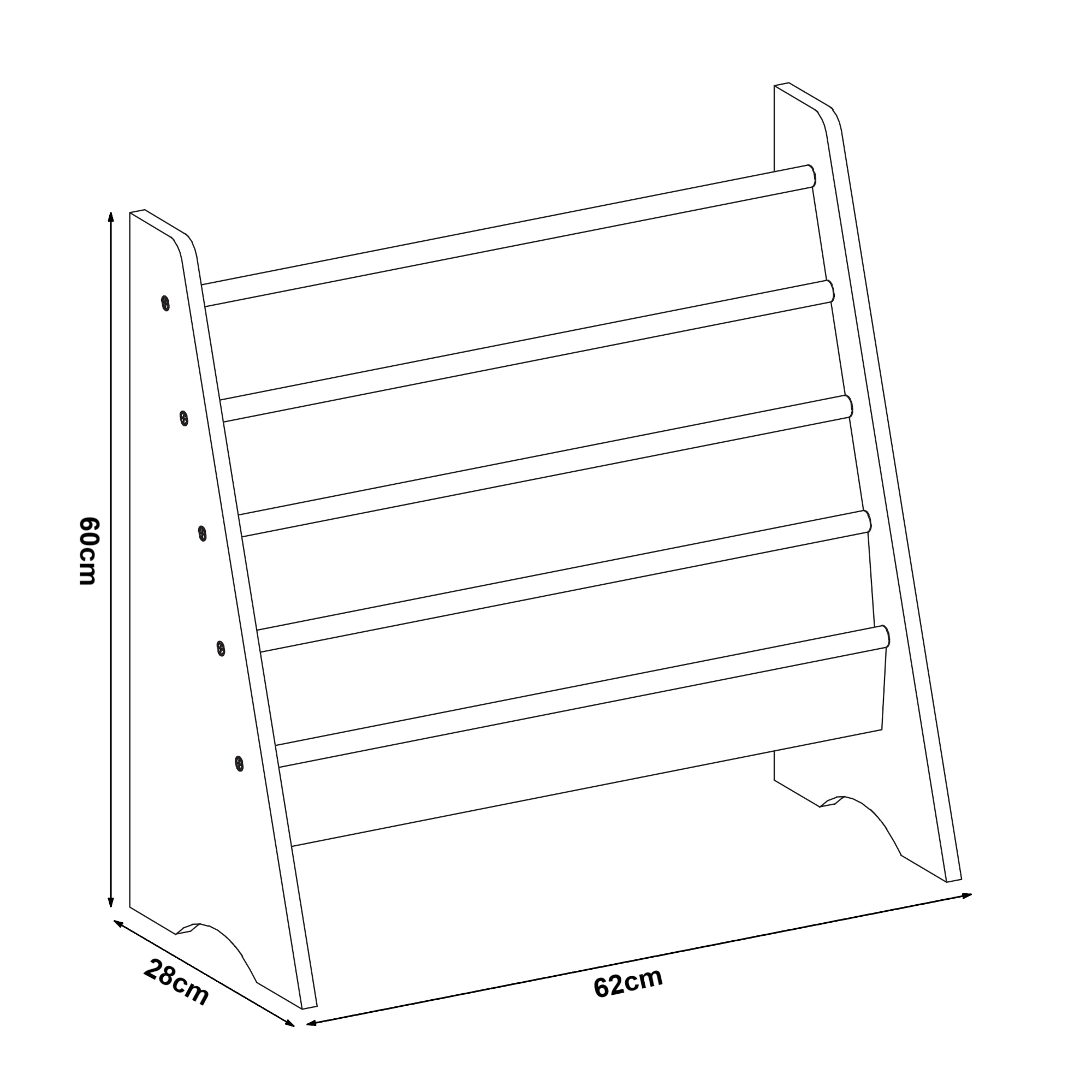 Libreria per bambini 60 x 62 x 28 cm in bianco verde e viola 03_0008992