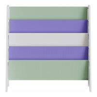 Libreria per bambini 60 x 62 x 28 cm in bianco verde e viola 03_0008992