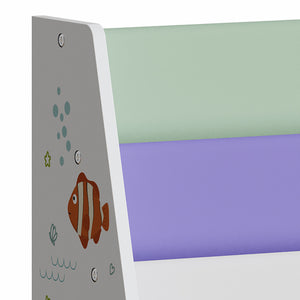 Libreria Frontale Hornnes per Cameretta 60x62x28 cm Design Aqua Dream [en.casa]