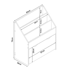 Scaffale a Scaletta Aarnskona per Cameretta con Scomparti e Cassetto - Design Aqua Dream [en.casa]