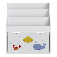 Scaffale a Scaletta Aarnskona per Cameretta con Scomparti e Cassetto - Design Aqua Dream [en.casa]