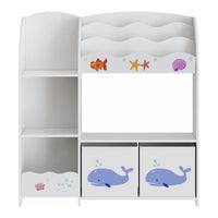 Scaffale per Cameretta Lysekil con Portalibri e Scatole 100x93x30 cm Design Aqua Dream [en.casa]