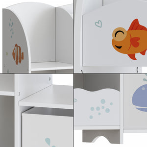 Scaffale per Cameretta Lysekil con Portalibri e Scatole 100x93x30 cm Design Aqua Dream [en.casa]