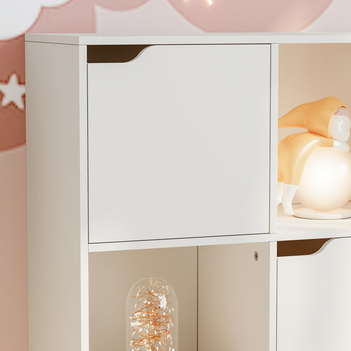 Scaffale per Cameretta Ljunshund con Vani Chiusi e Aperti 90 x 90 x 30 cm - Bianco [en.casa]