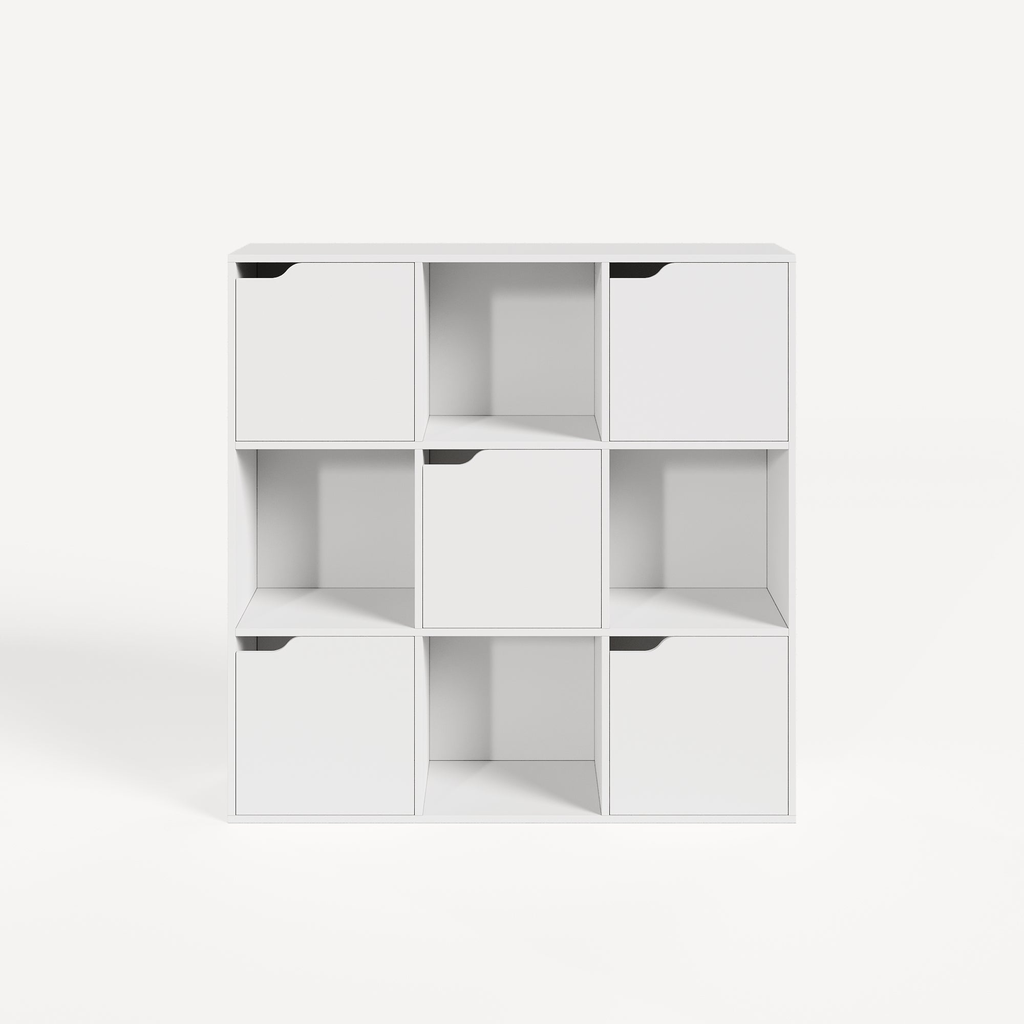 Scaffale per Cameretta Ljunshund con Vani Chiusi e Aperti 90 x 90 x 30 cm - Bianco [en.casa]