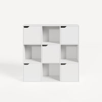 Scaffale per Cameretta Ljunshund con Vani Chiusi e Aperti 90 x 90 x 30 cm - Bianco [en.casa]