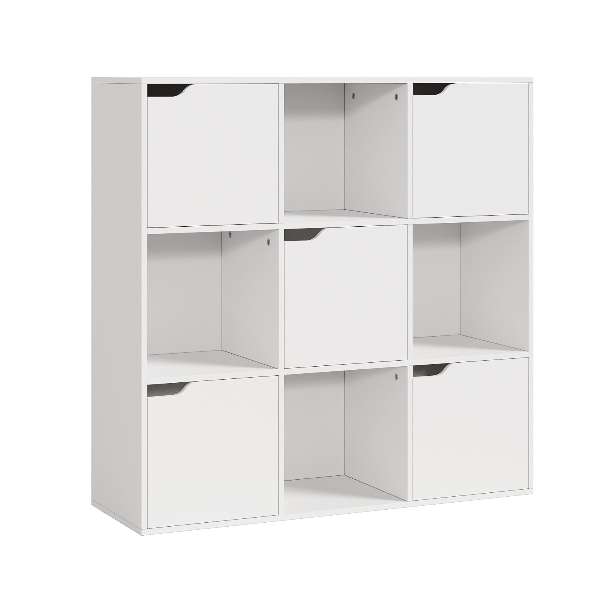 Scaffale per Cameretta Ljunshund con Vani Chiusi e Aperti 90 x 90 x 30 cm - Bianco [en.casa]