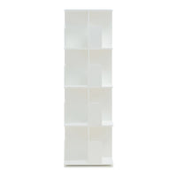 Libreria Girevole per Cameretta Talöpintaa Scaffale Rotante Espositore 129x40x40 cm Bianco [en.casa]