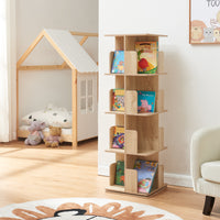 Libreria Girevole per Cameretta Talöpintaa Scaffale Rotante Espositore 129x40x40 cm Effetto Rovere [en.casa]