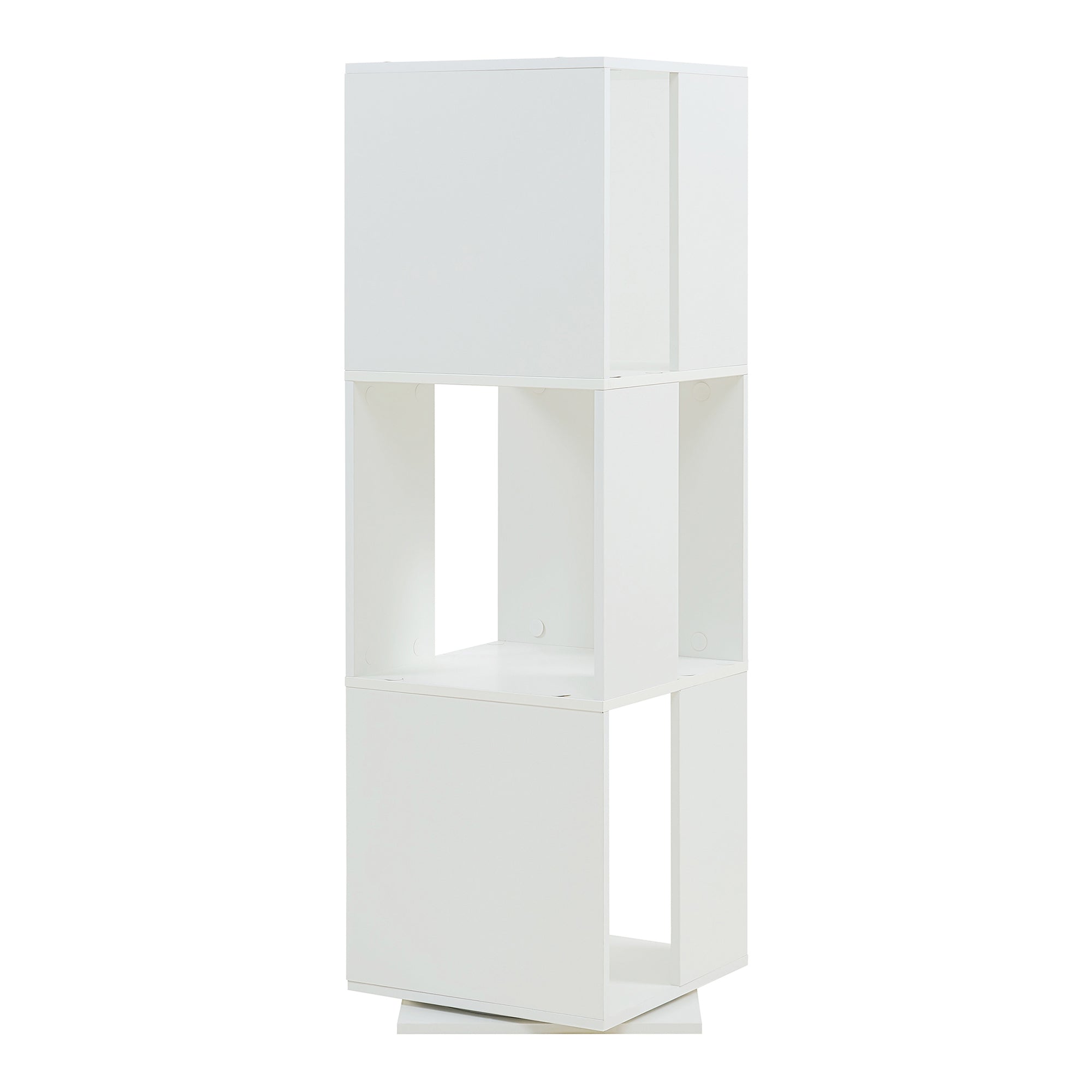 Libreria Girevole Fjelmarirg per Cameretta Scaffale Rotante a 3 Livelli 109 x 34 x 34 cm - Bianco [en.casa]