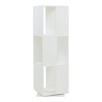 Libreria Girevole Fjelmarirg per Cameretta Scaffale Rotante a 3 Livelli 109 x 34 x 34 cm - Bianco [en.casa]