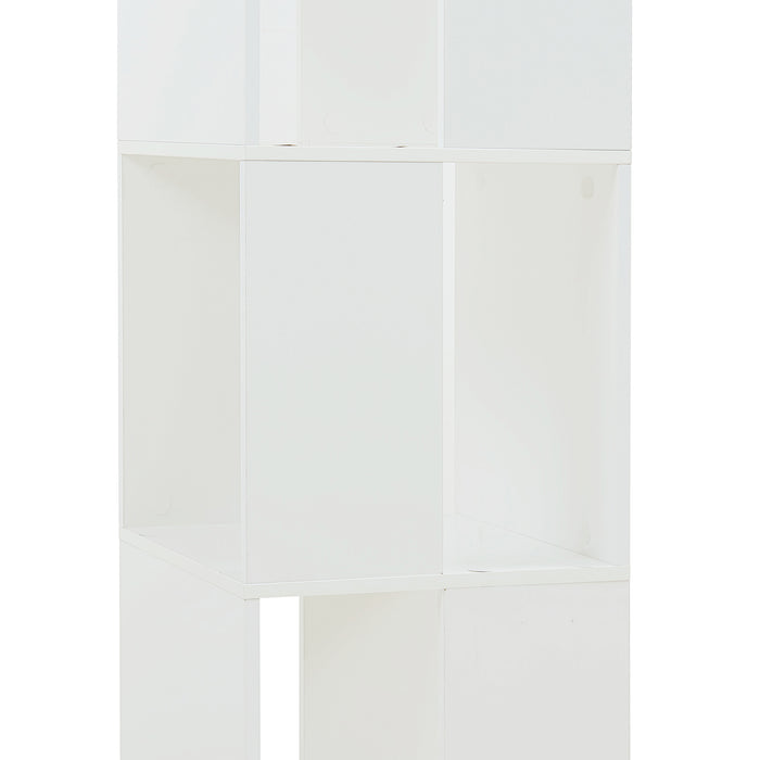 Libreria Girevole Fjelmarirg per Cameretta Scaffale Rotante a 3 Livelli 109 x 34 x 34 cm - Bianco [en.casa]