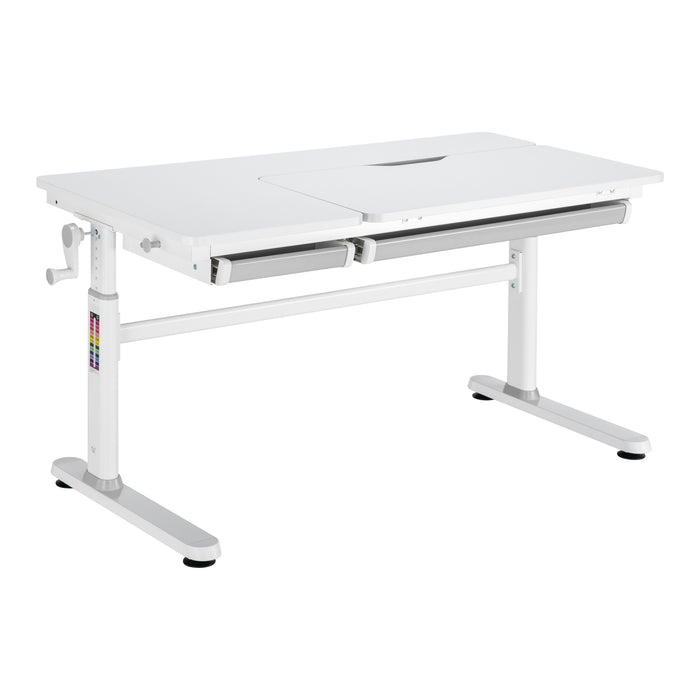 Set Sauda Scrivania e Sedia Girevole per Bambini Altezze Regolabili - Grigio [en.casa]