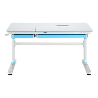 Set Sauda Scrivania e Sedia Girevole per Bambini Altezze Regolabili - Azzurro [en.casa]