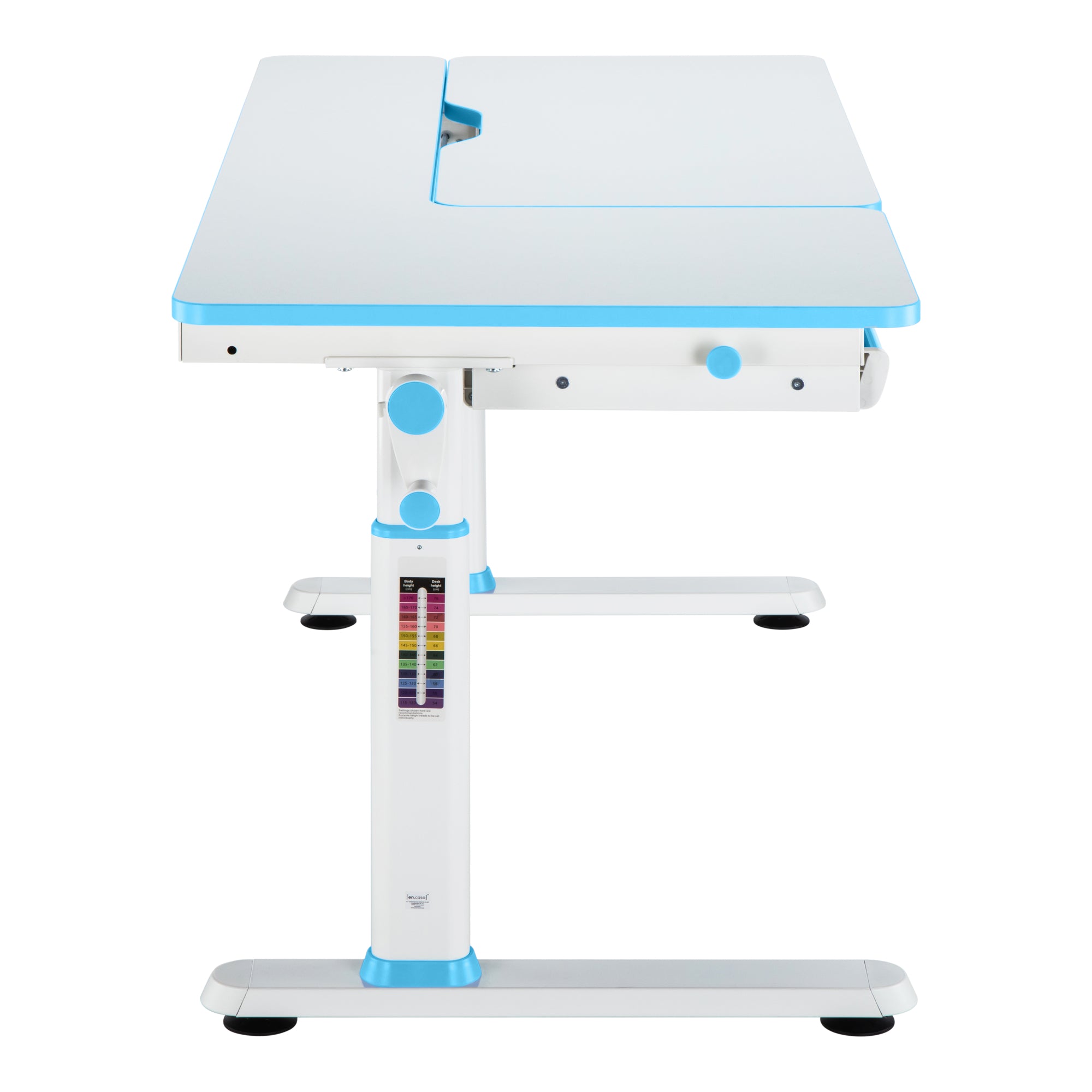 Set Sauda Scrivania e Sedia Girevole per Bambini Altezze Regolabili - Azzurro [en.casa]