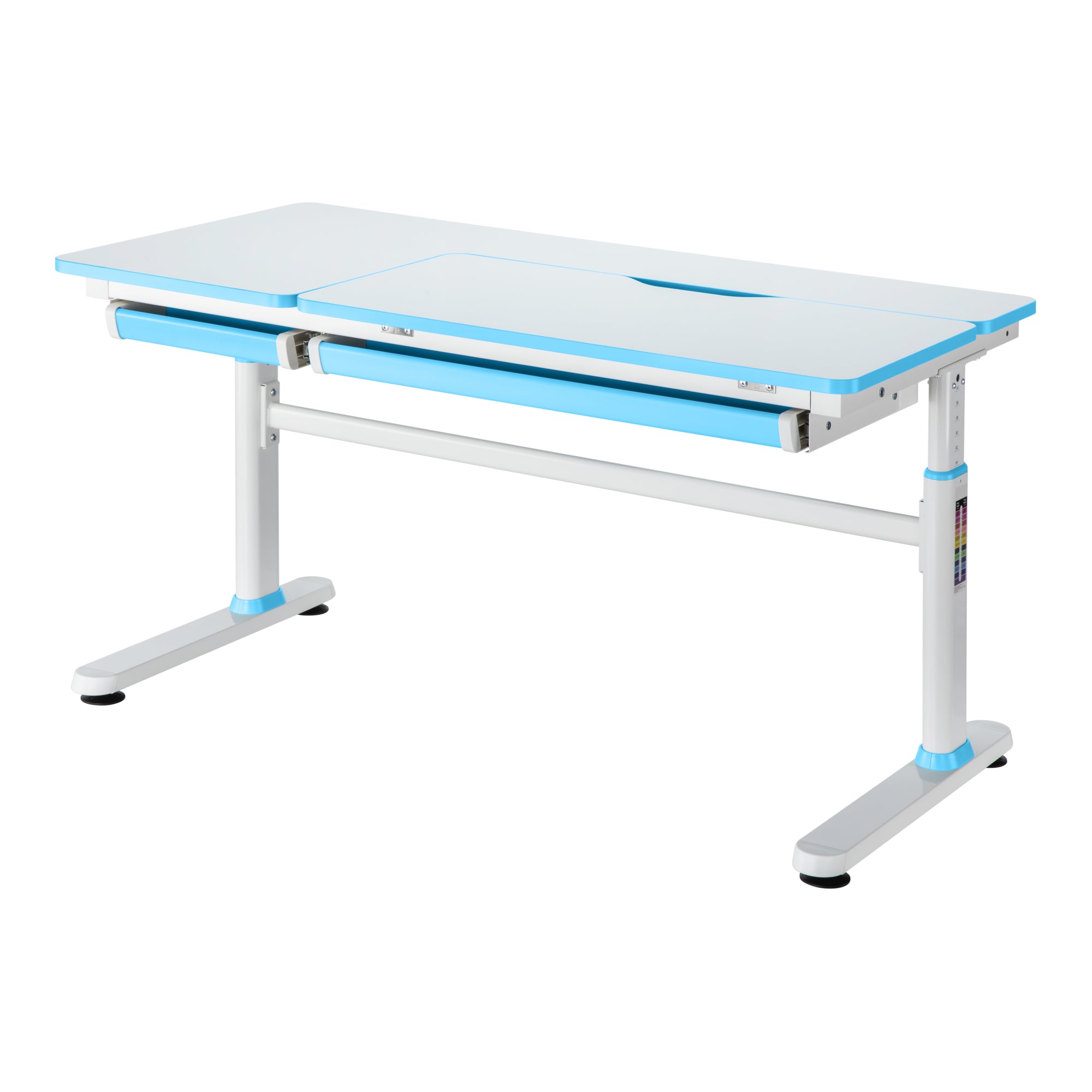 Set Sauda Scrivania e Sedia Girevole per Bambini Altezze Regolabili - Azzurro [en.casa]