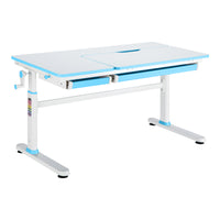 Set Sauda Scrivania e Sedia Girevole per Bambini Altezze Regolabili - Azzurro [en.casa]