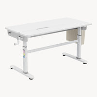 Scrivania Kuosa per Cameretta Regolabile in Altezza con Piano 120 x 60 cm e Cassetto - Grigio/Bianco [en.casa]