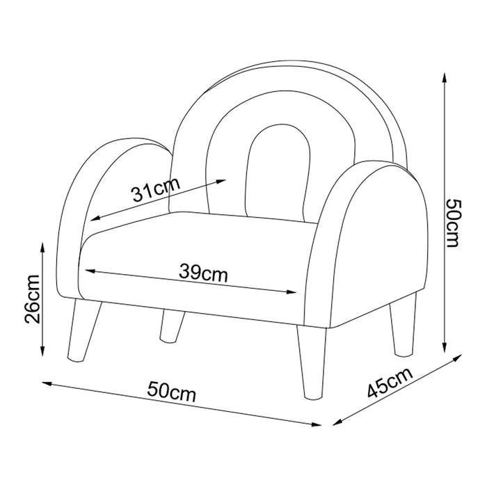 Poltroncina per Bambini Sorreindi Rivestimento Morbido Effetto Peluche - Azzurro [en.casa]
