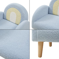 Poltroncina per Bambini Sorreindi Rivestimento Morbido Effetto Peluche - Azzurro [en.casa]
