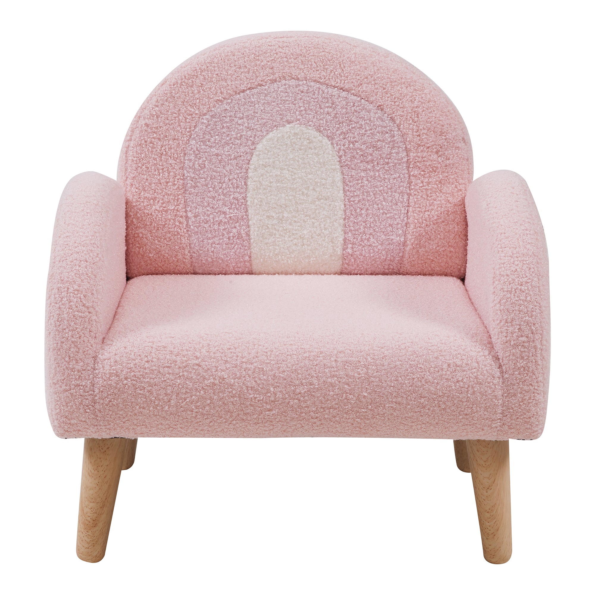 Poltroncina per Bambini Sorreindi Rivestimento Morbido Effetto Peluche - Rosa [en.casa]