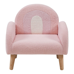 Poltroncina per Bambini Sorreindi Rivestimento Morbido Effetto Peluche - Rosa [en.casa]