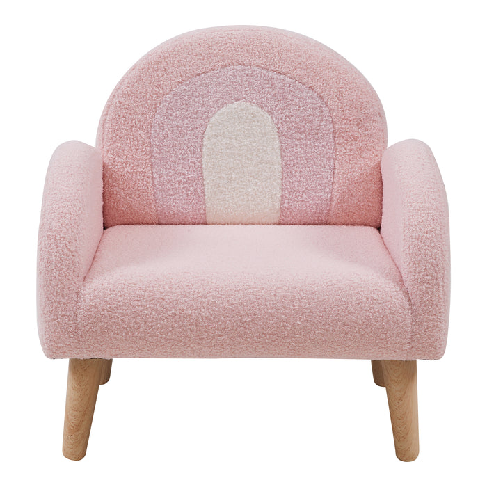 Poltroncina per Bambini Sorreindi Rivestimento Morbido Effetto Peluche - Rosa [en.casa]