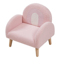 Poltroncina per Bambini Sorreindi Rivestimento Morbido Effetto Peluche - Rosa [en.casa]