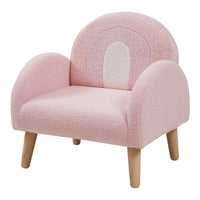 Poltroncina per Bambini Sorreindi Rivestimento Morbido Effetto Peluche - Rosa [en.casa]