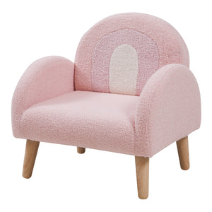 Poltroncina per Bambini Sorreindi Rivestimento Morbido Effetto Peluche - Rosa [en.casa]