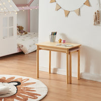 Tavolo per Bambini Skellefteå con Piano Estraibile - Legno Naturale / Rosa [en.casa]