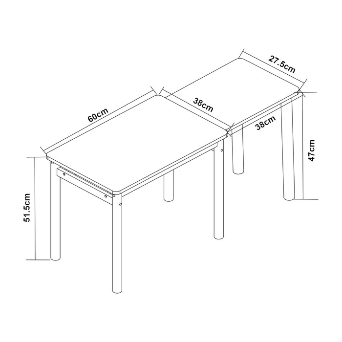 Tavolo per Bambini Skellefteå con Piano Estraibile - Legno Naturale / Menta Verde [en.casa]