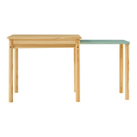 Tavolo per Bambini Skellefteå con Piano Estraibile - Legno Naturale / Menta Verde [en.casa]