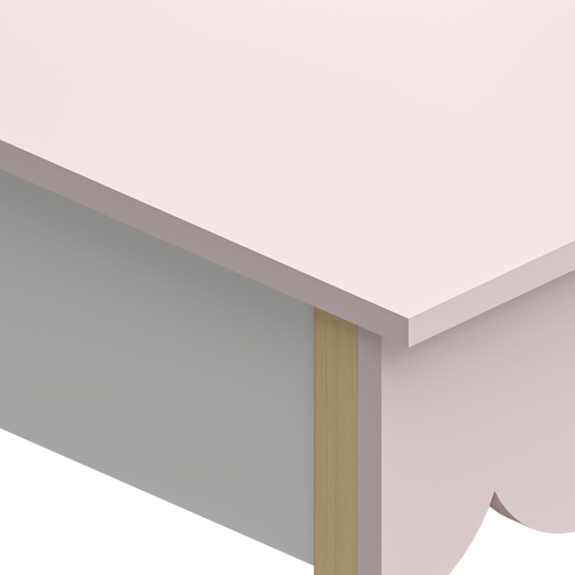 Set di Toeletta Vestnes Tavolino da Trucco con Sedia per Cameretta - Rosa/Bianco [en.casa]