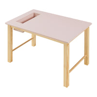 Set Skjåk Tavolo e Sedia per Bimbi - Legno Naturale / Rosa [en.casa]