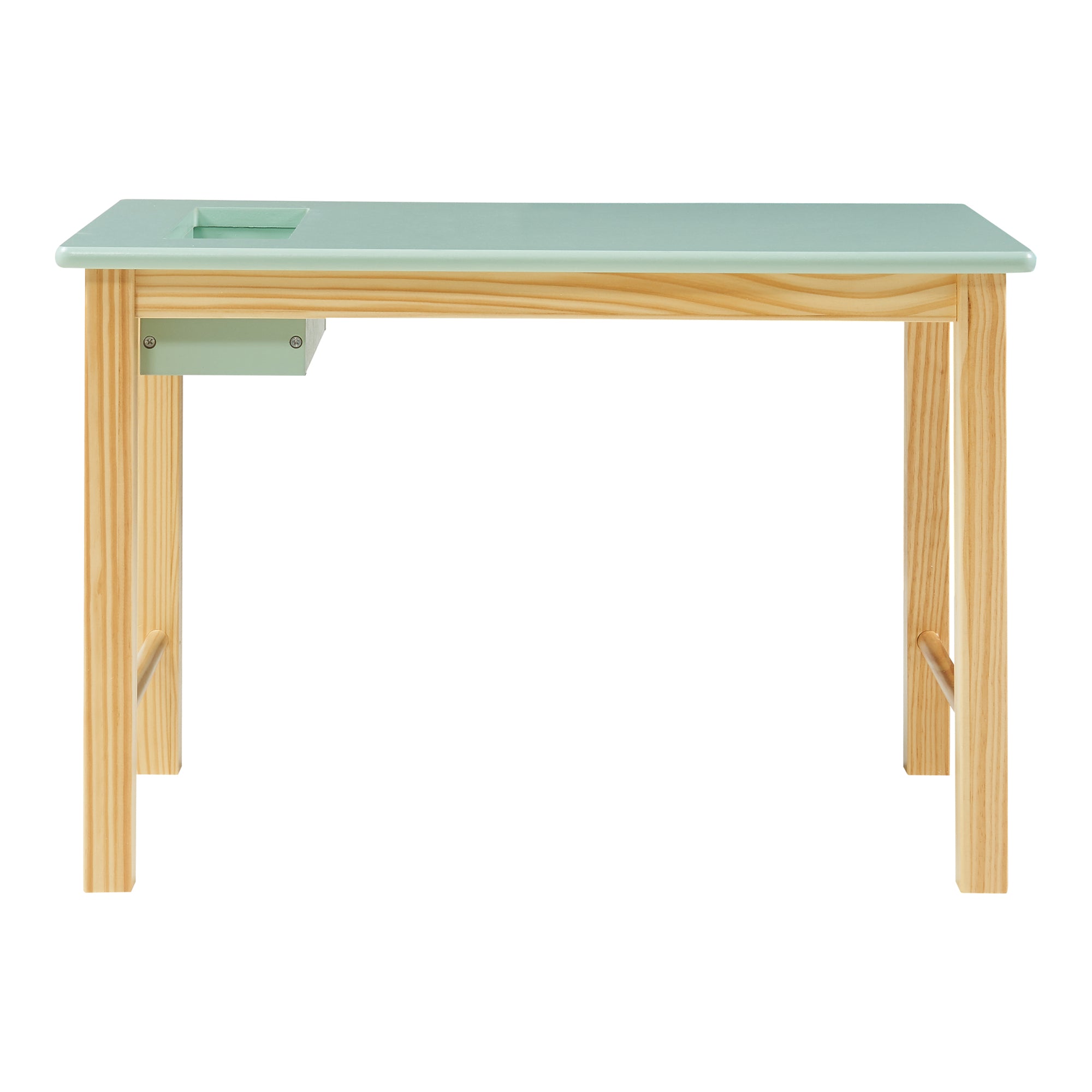 Set Skjåk Tavolo e Sedia per Bimbi - Legno Naturale / Menta Verde [en.casa]