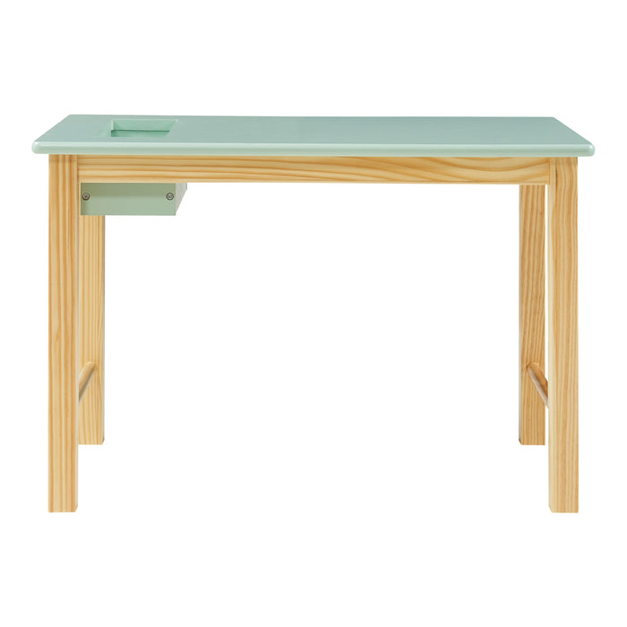 Set Skjåk Tavolo e Sedia per Bimbi - Legno Naturale / Menta Verde [en.casa]