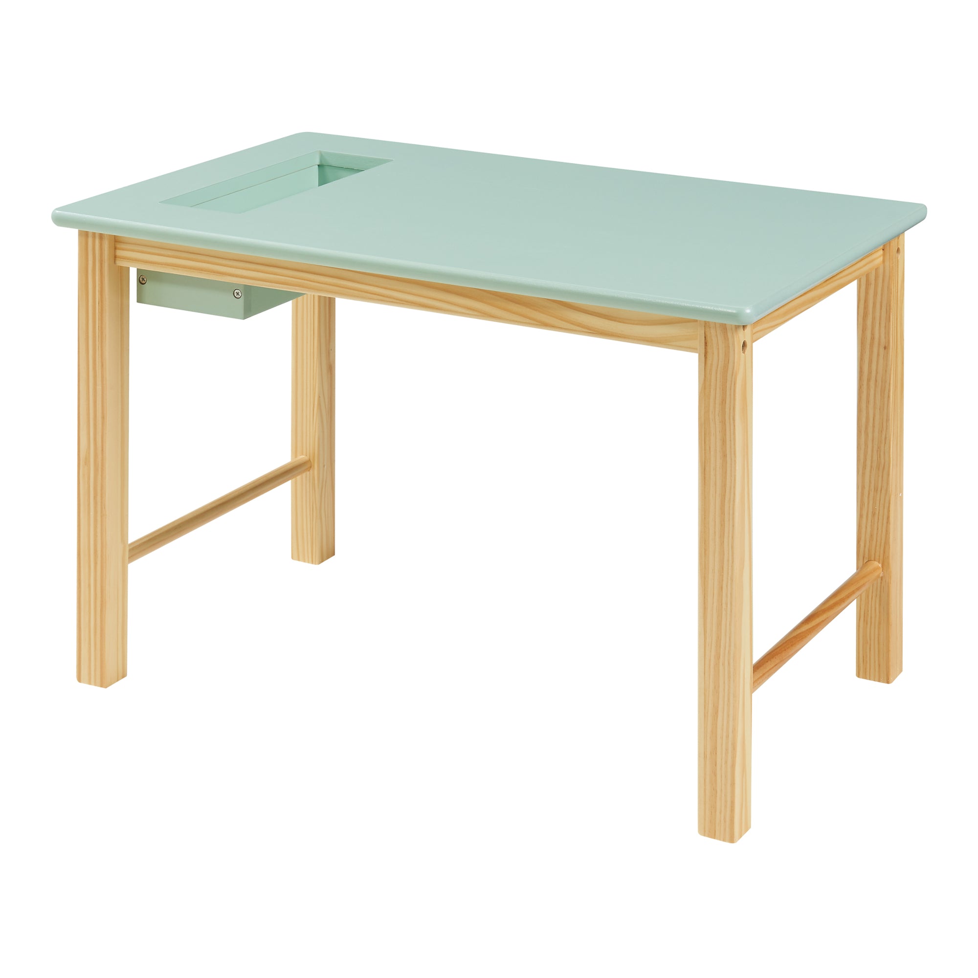 Set Skjåk Tavolo e Sedia per Bimbi - Legno Naturale / Menta Verde [en.casa]