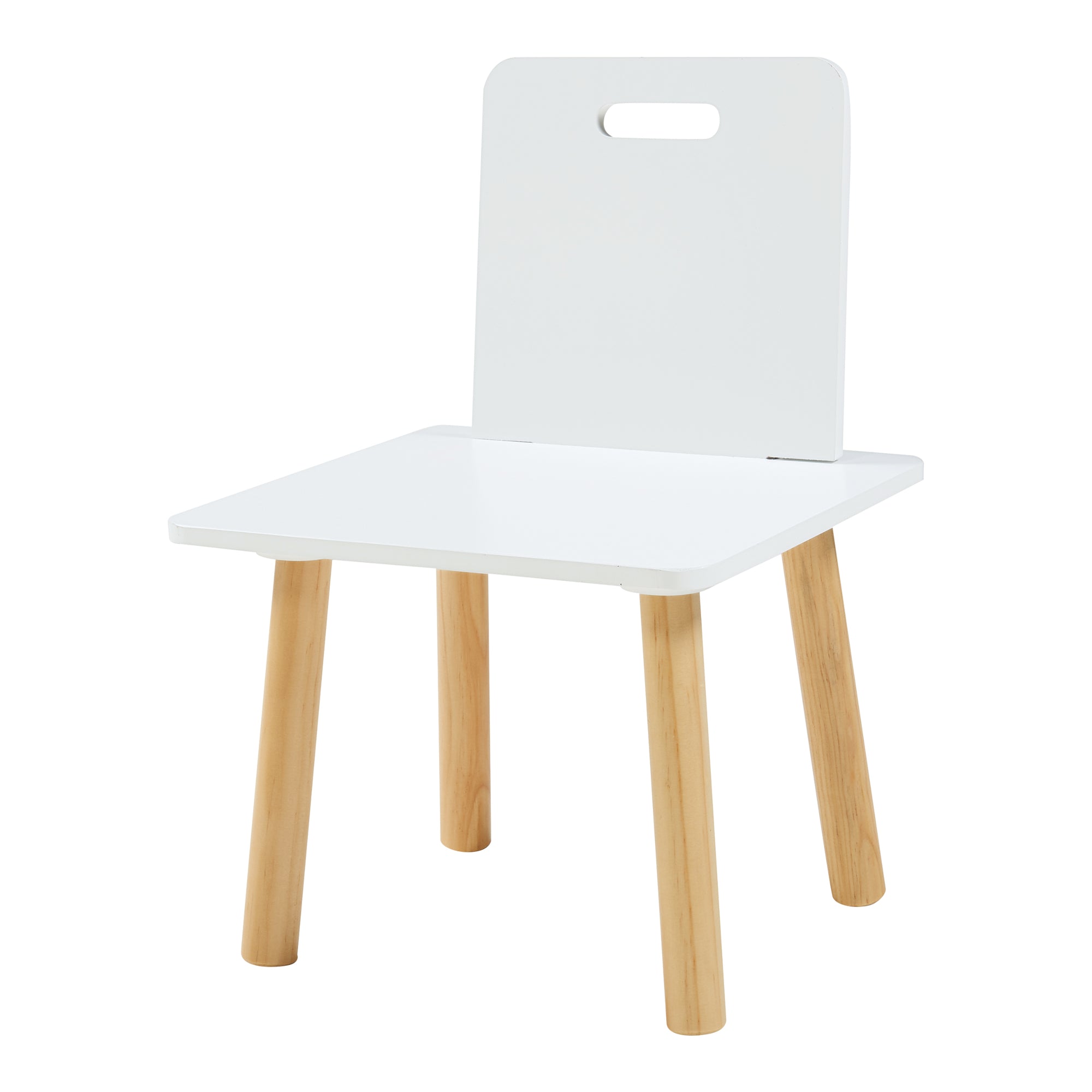 Set Skjervøy Tavolo e Sedia per Bimbi - Legno Naturale / Bianco [en.casa]