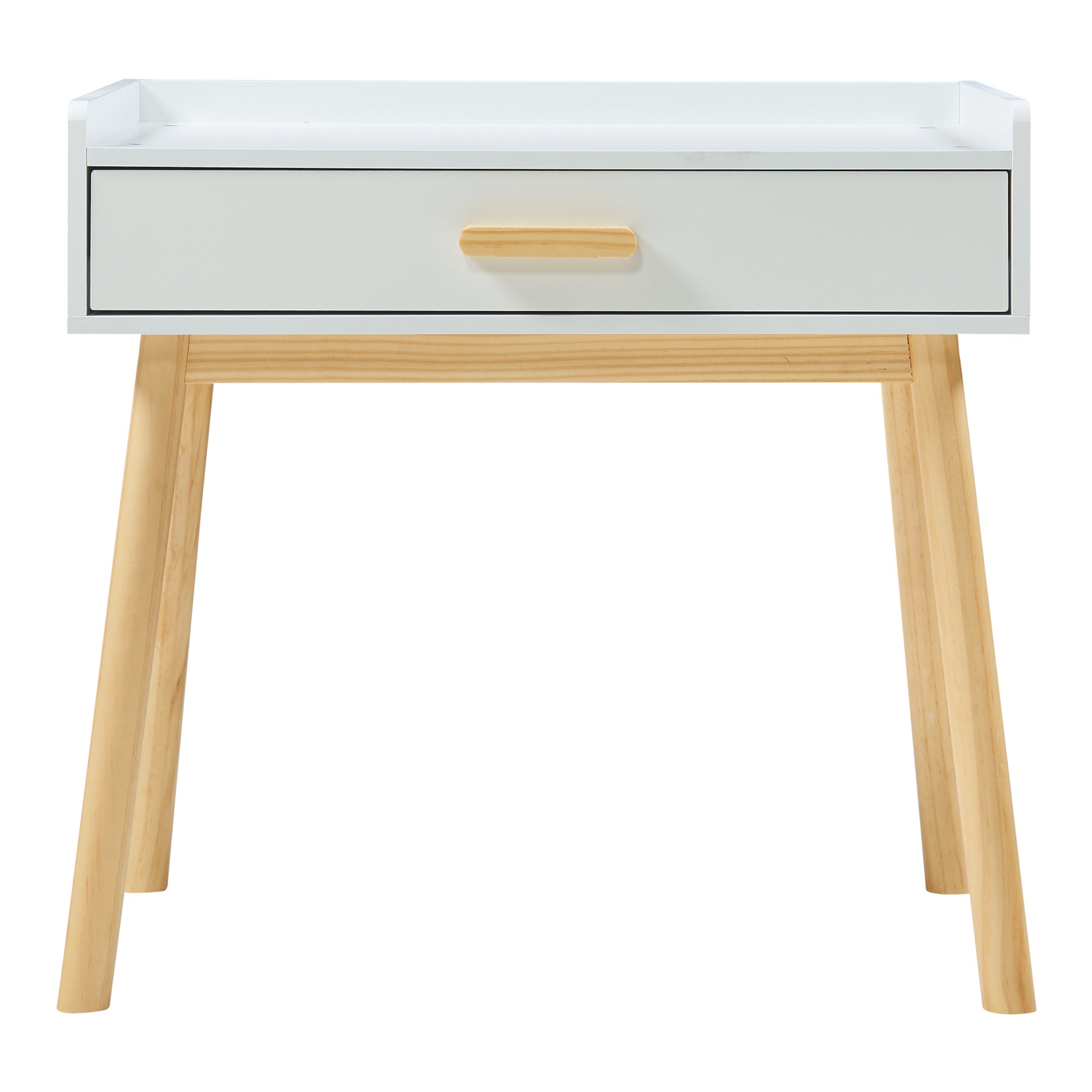 Set Skjervøy Tavolo e Sedia per Bimbi - Legno Naturale / Bianco [en.casa]