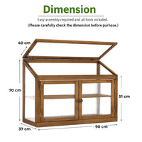 Kinto - Mini Serra 90x70x37 cm per Interno ed Esterno Porta Piante in Legno di Abete e Policarbonato