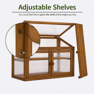 Kinto - Mini Serra 90x70x37 cm per Interno ed Esterno Porta Piante in Legno di Abete e Policarbonato