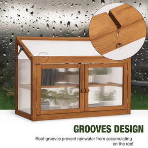 Kinto - Mini Serra 90x70x37 cm per Interno ed Esterno Porta Piante in Legno di Abete e Policarbonato