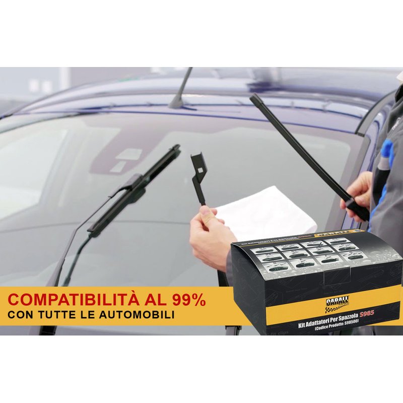 Kit 10 Attacchi B3 Per Spazzole Tergicristallo Carall S985 Flat e T191 Ibrida