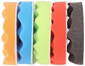 Kit 10 pz Spugna Lucidante Ceratura + adattatore per trapano lucidatrice 125mm