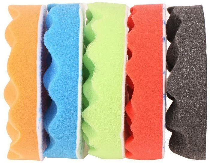 Kit 10 pz Spugna Lucidante Ceratura + adattatore per trapano lucidatrice 125mm