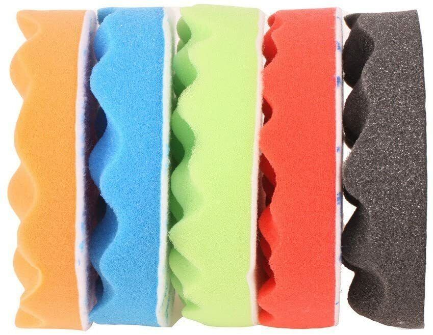 Kit 10 pz Spugna Lucidante Ceratura + adattatore per trapano lucidatrice 125mm