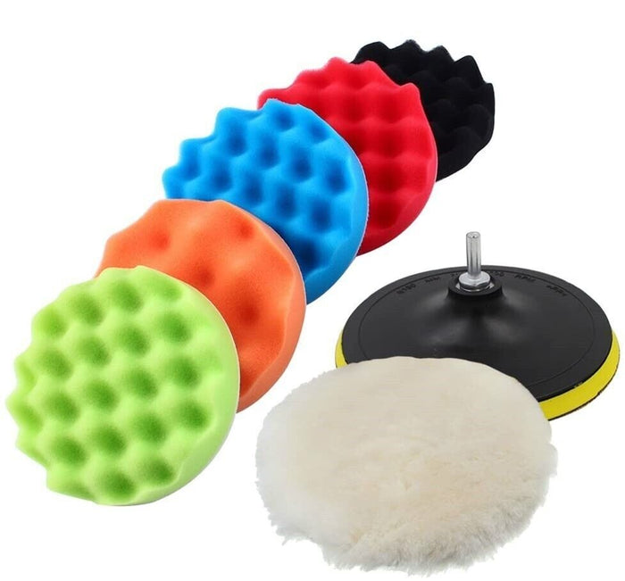 Kit 10 pz Spugna Lucidante Ceratura + adattatore per trapano lucidatrice 80mm