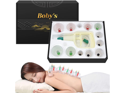 Kit 12 Pezzi Coppettazione per Massaggio con Ventose Sottovuoto con Coppette Soluzione per la Salute e il Benessere